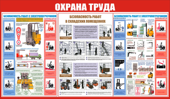 С130 Охрана труда при работе на складе (1200х700мм, пластик 2мм) - Стенды - Охрана труда на складе - магазин "Охрана труда и Техника безопасности"